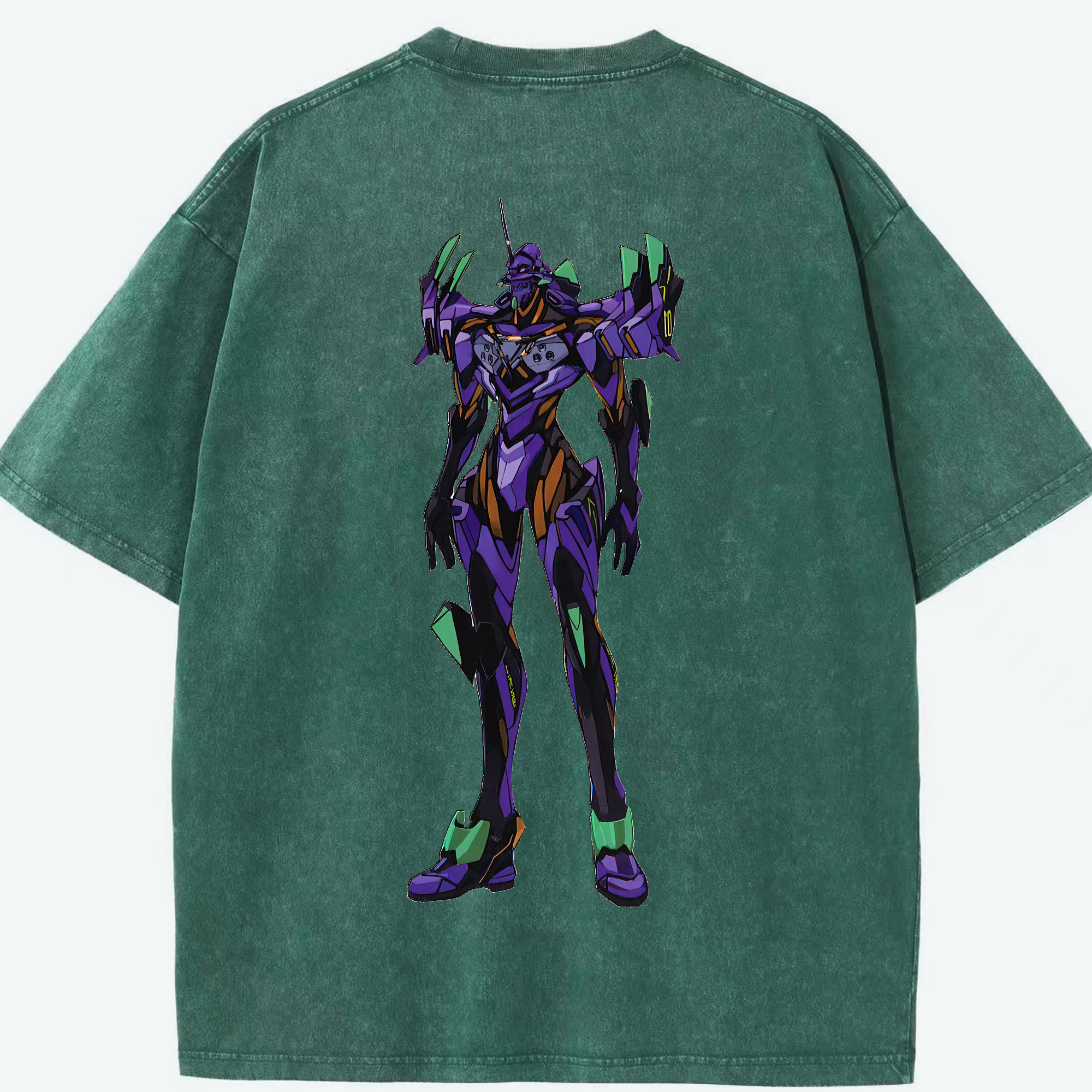 （画像用） EVA 新世紀エヴァンゲリオン 綿100% ヴィンテージ風 半袖Tシャツ（背面プリント）